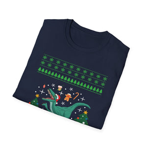 T-Rex Christmas Ugly Christmas Dinosaur Unisex Softstyle T-Shirt
