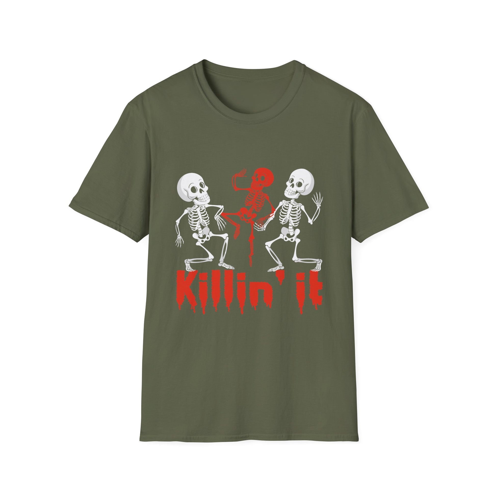 Killin It Funny Halloween Vibes Dancing Skeleton Halloween TeeUnisex Softstyle T-Shirt