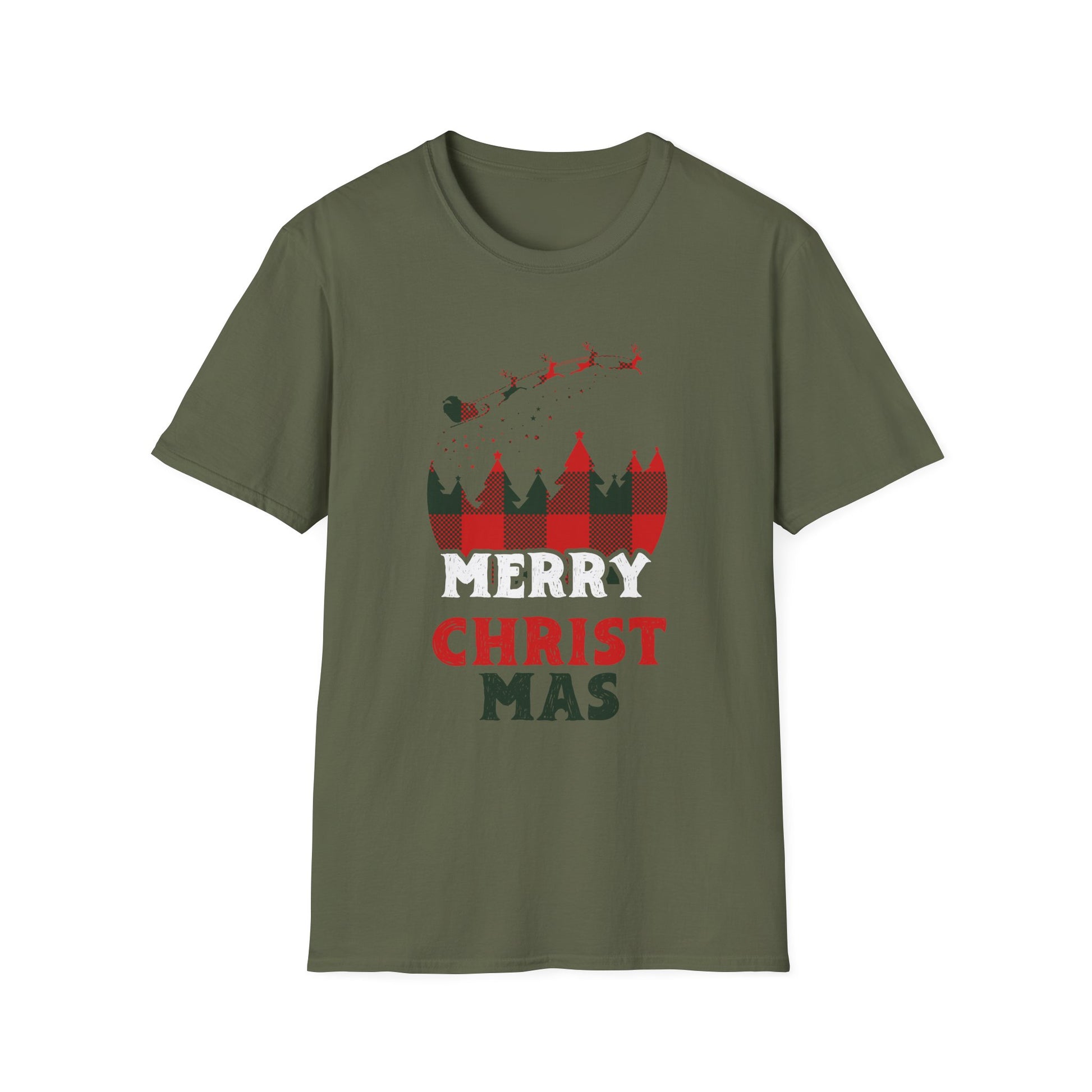 Christmas Shirt_ Buffalo Plaid Merry Christmas Unisex T-Shirt