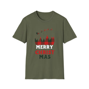 Christmas Shirt_ Buffalo Plaid Merry Christmas Unisex T-Shirt