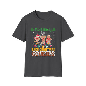 Most Likely To Bake Christmas Cookies Christmas Family Unisex Softstyle T-Shirt