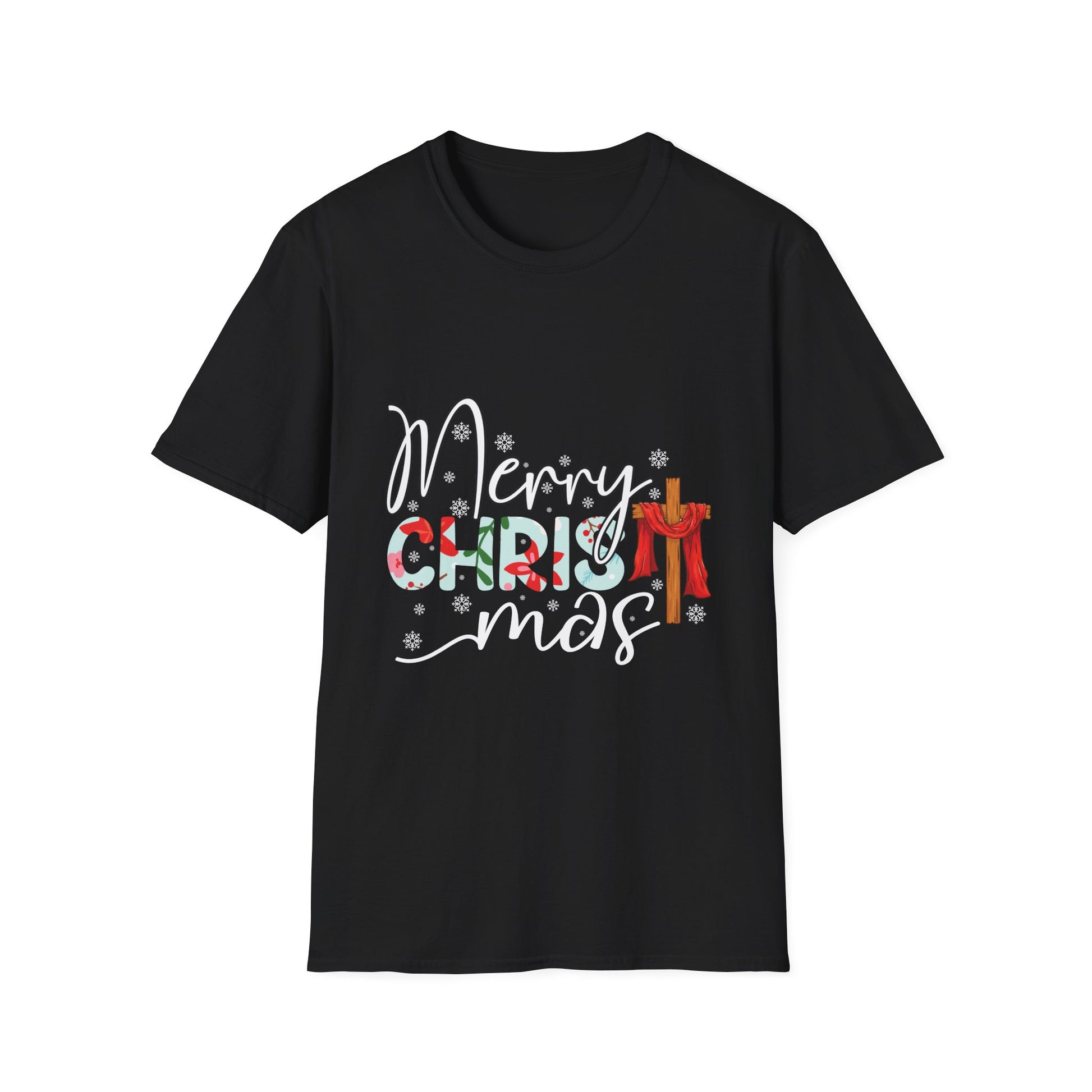 Merry Christmas Candy Cane Cross T-Shirt