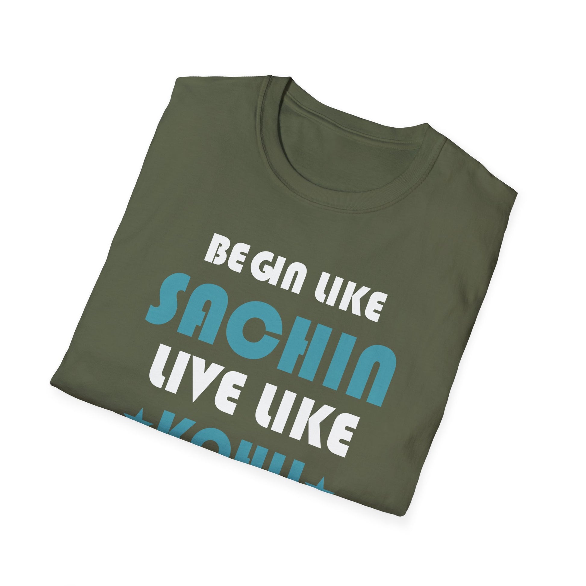 Cricket Legends T-Shirt — "Begin Like Sachin, Live Like Kohli, Finish Like Dhoni"