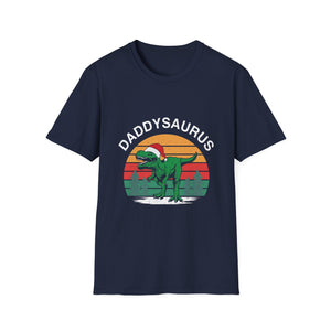 Daddysaurus T-Shirt — Retro Dino Father’s Day Tee (Santa Hat)
