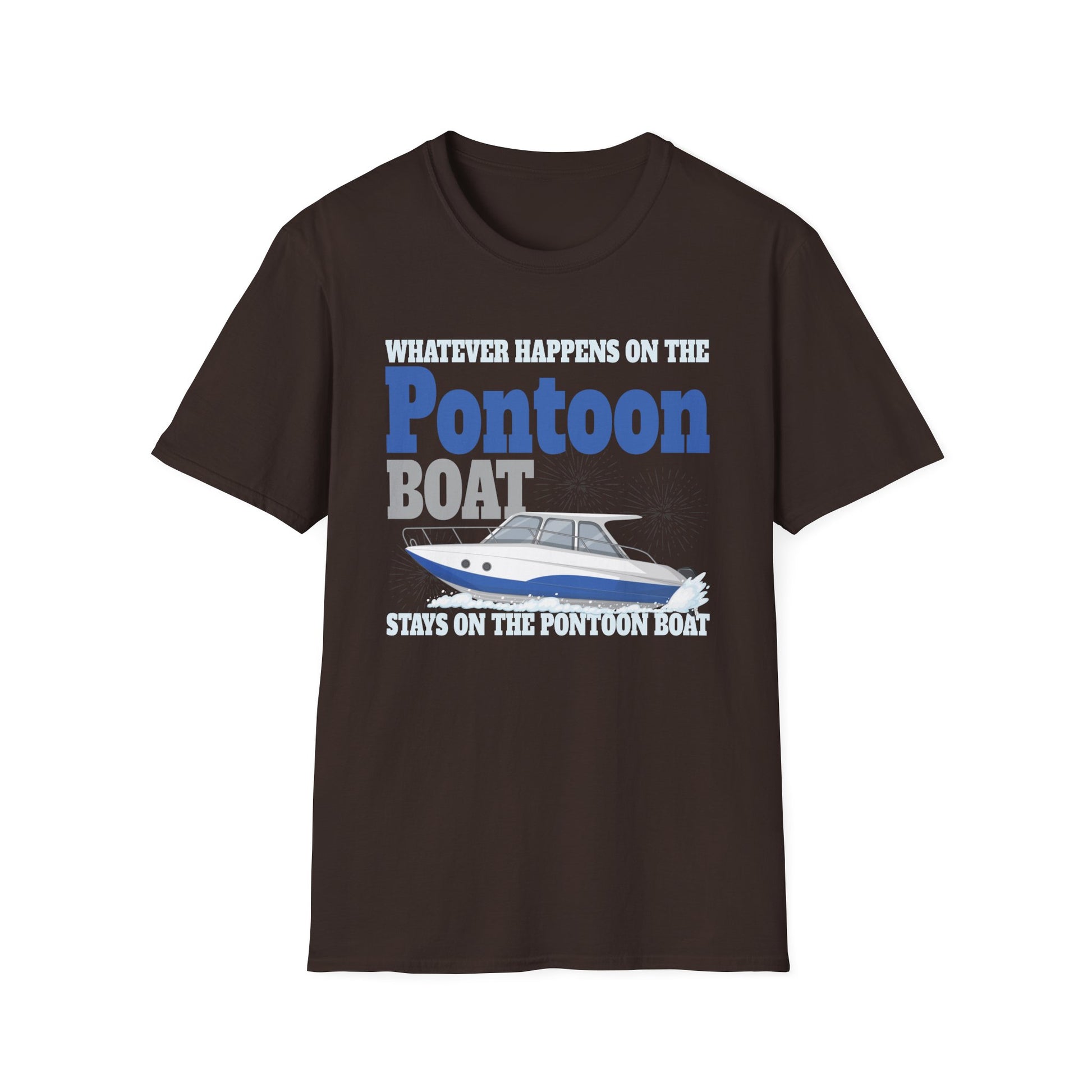 Pontoon Boat T-Shirt — "Whatever Happens on the Pontoon Boat" Graphic Tee for Boaters