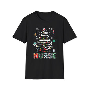 Nurse Christmas T-Shirt — Festive Holiday Tree & Medical Icons Tee
