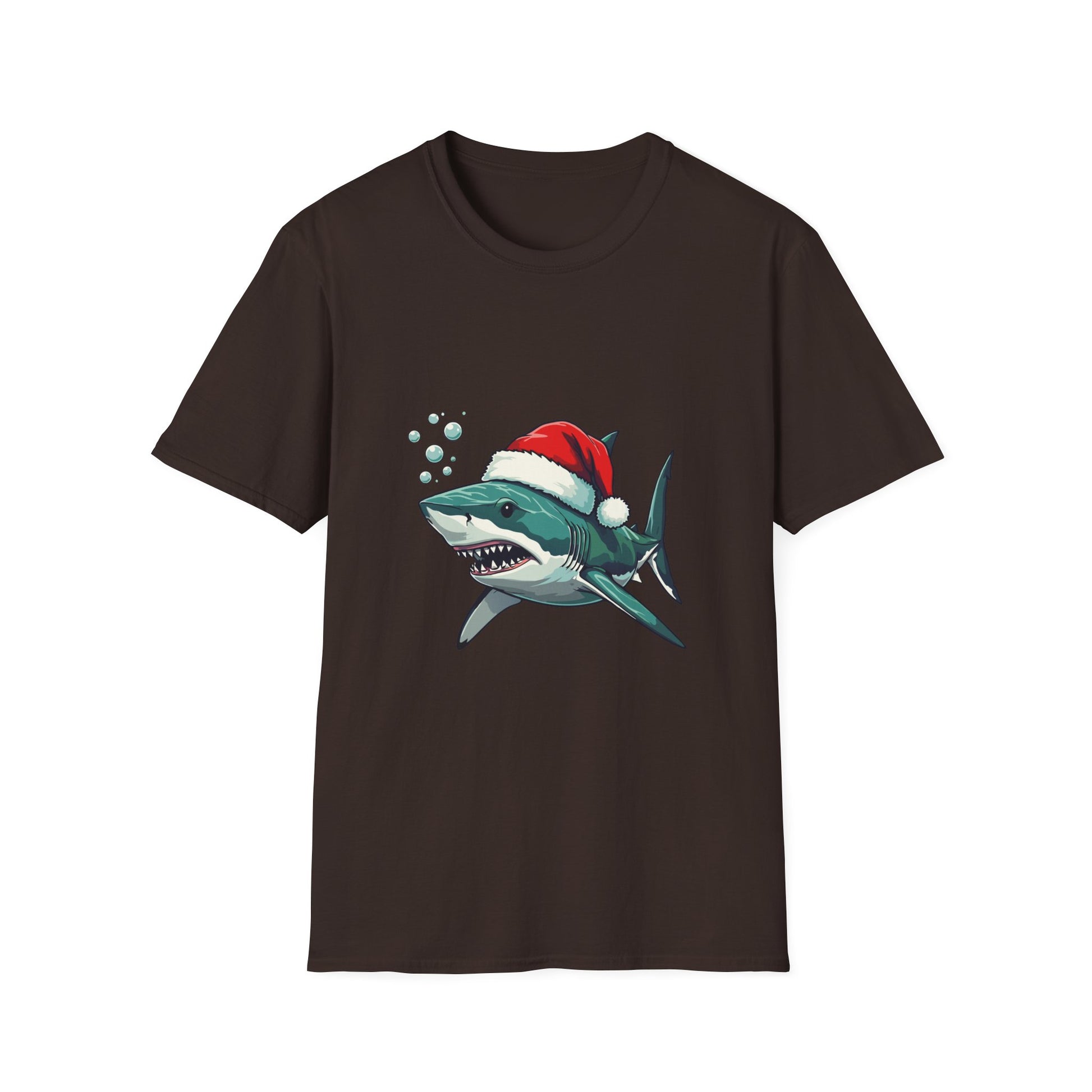 Christmas Shark T-Shirt — Festive Santa Hat Shark Graphic Tee