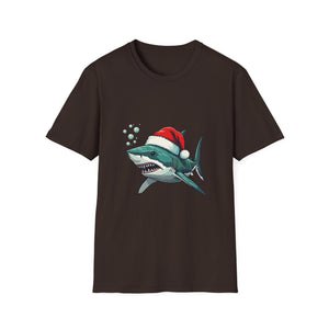 Christmas Shark T-Shirt — Festive Santa Hat Shark Graphic Tee