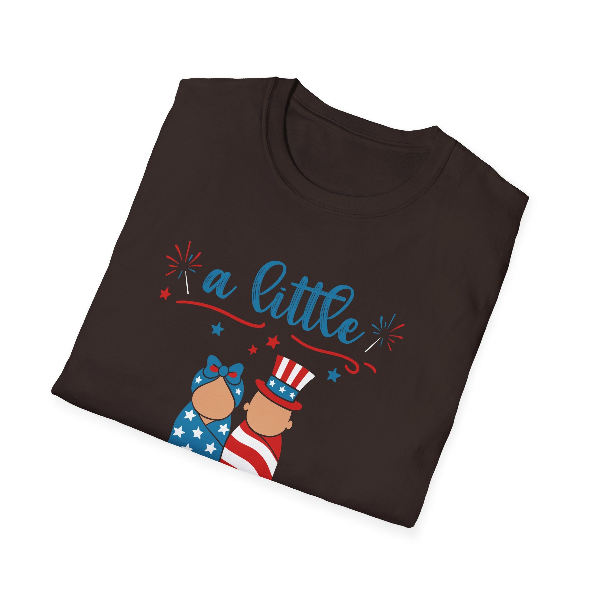 Baby Shower T-Shirt – “A Little Firecracker Is On The Way” Patriotic 4th of July Pregnancy Tee
