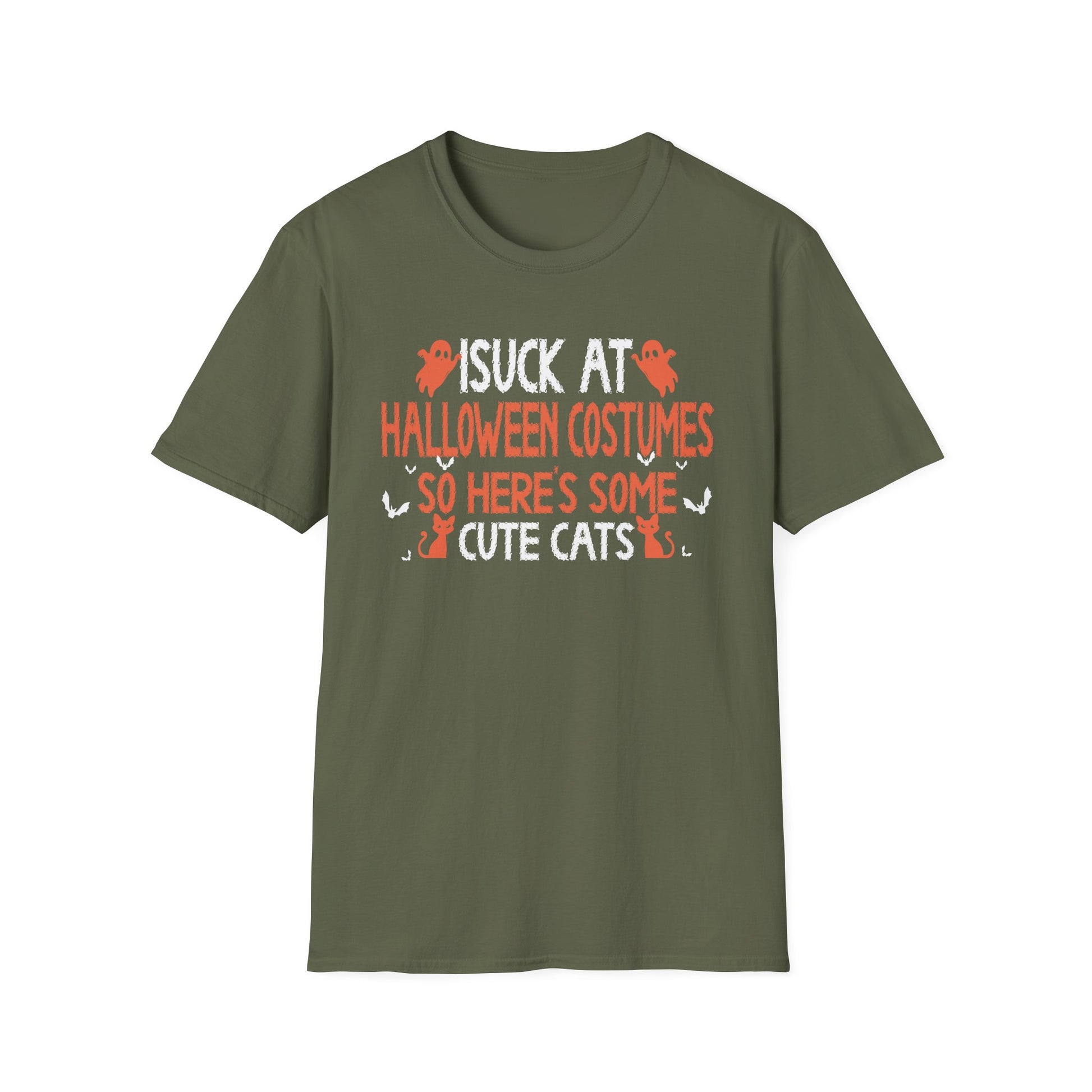 Halloween Cat T-Shirt — "I Suck at Halloween Costumes So Here’s Some Cute Cats" Funny Graphic Tee