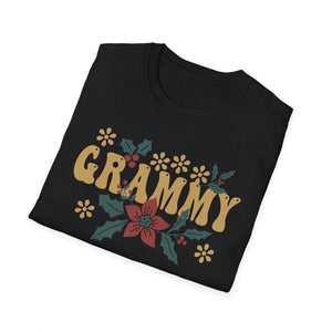 Grammy Floral T-Shirt — Vintage Poinsettia Gift for Grandmother (Christmas & Mother's Day)