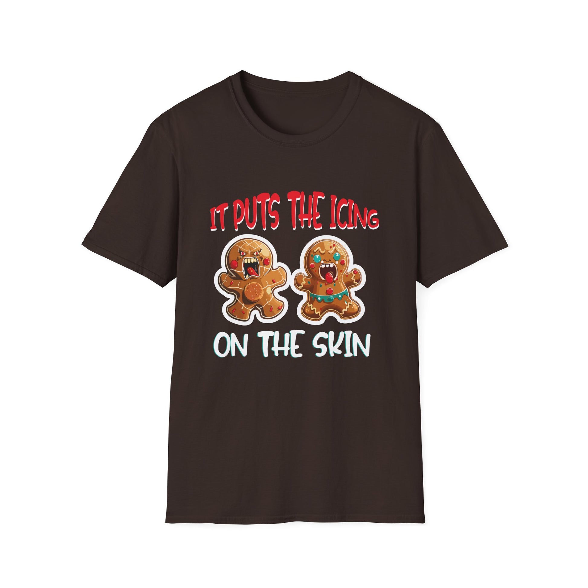 Gingerbread Horror T-Shirt — "It Puts the Icing on the Skin" Christmas Tee