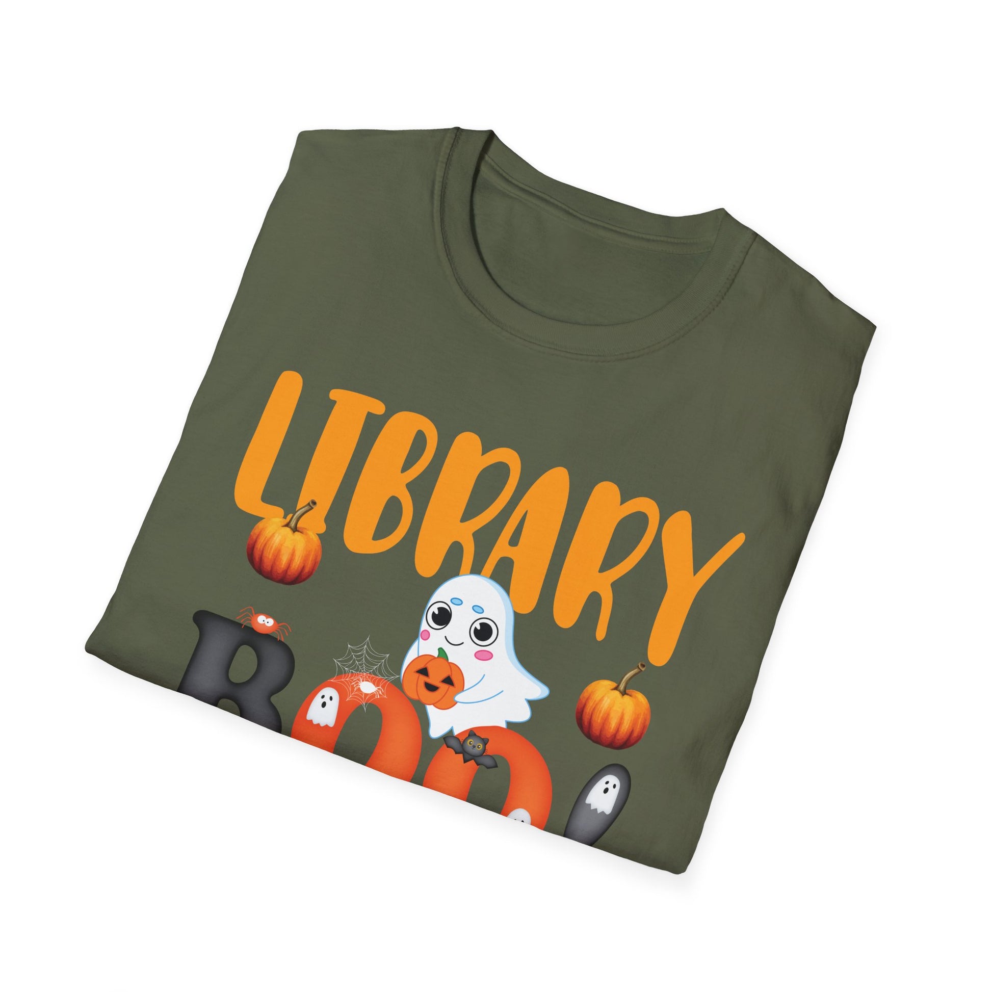 Library Boo Crew T-Shirt – Cute Halloween Ghost & Pumpkins Gift for Librarians