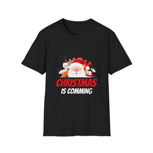 Christmas Is Comming T-Shirt — Cute Santa & Snowman Holiday Tee