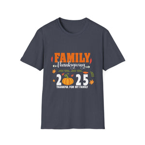 Thankful for My Family 2025 Thanksgiving T-Shirt  Unisex T-Shirt