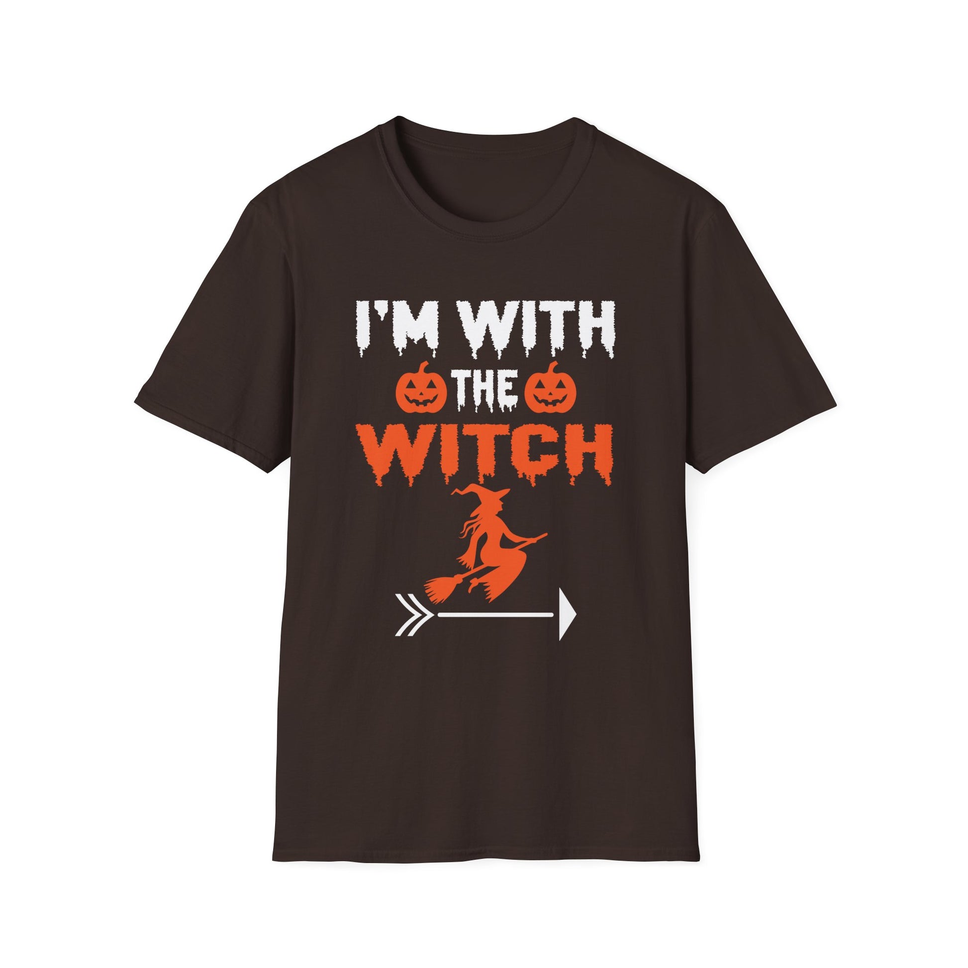 I'm With The Witch T-Shirt — Halloween Witch Arrow Graphic Tee