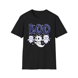 Boo Ghost Cats T-Shirt — Cute Halloween Kittens Graphic Tee