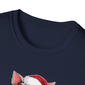 Christmas Pig T-Shirt – Plaid Santa Pig with “Ho Ho Ho Let Me Suck Them Toes” Holiday Tee