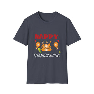 Thanksgiving T-Shirt — Happy Thanksgiving Turkey Dinner Graphic Tee  Unisex T-Shirt