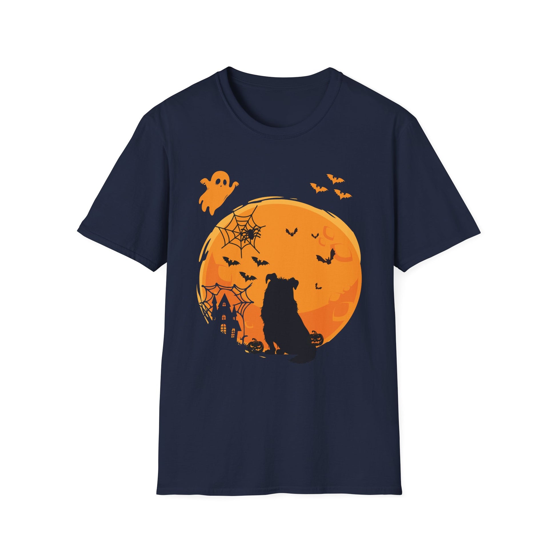 Halloween Cat Moon T-Shirt — Spooky Pumpkin Full Moon Graphic Tee