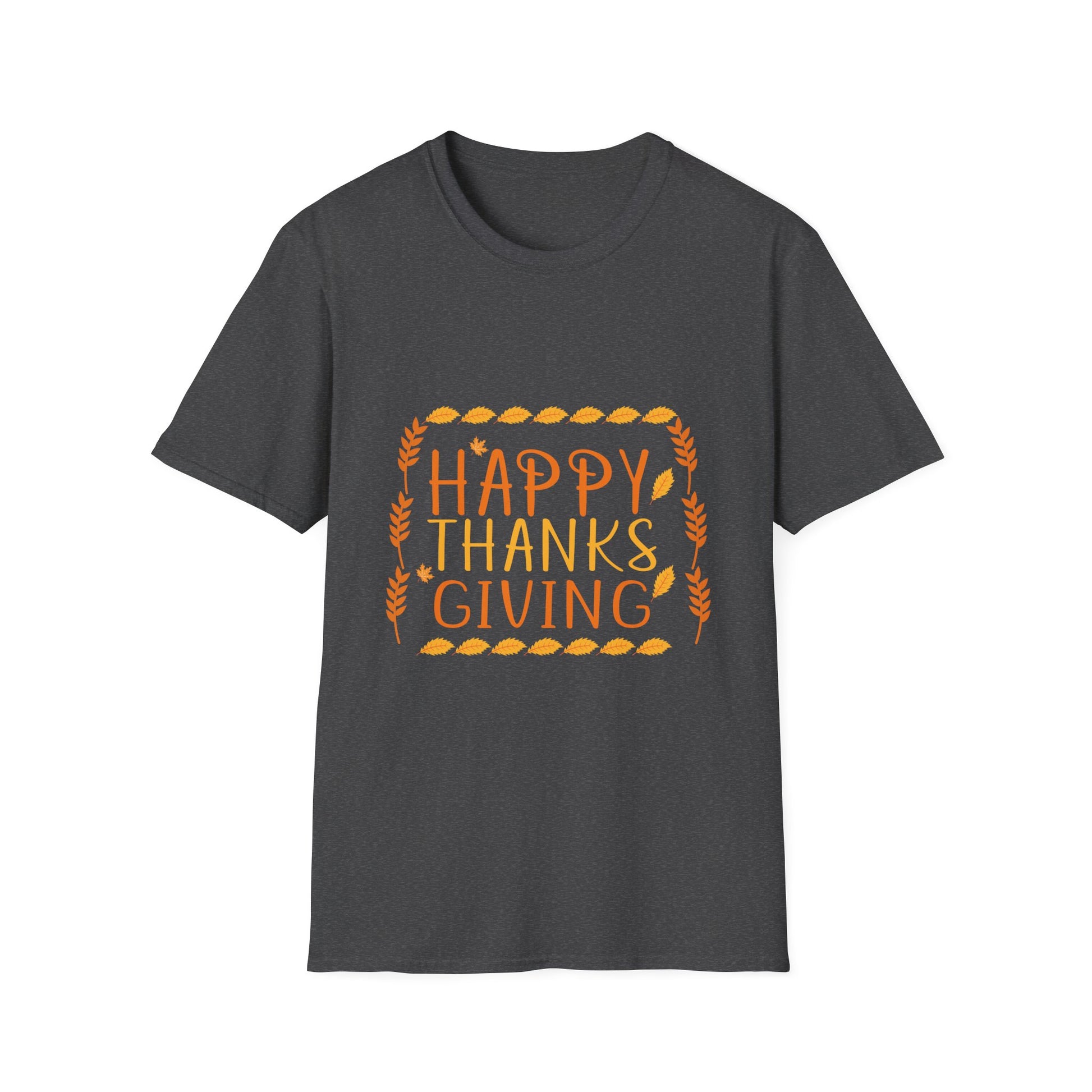 Thanksgiving T-Shirt — "Happy Thanksgiving" Autumn Wheat Holiday Tee