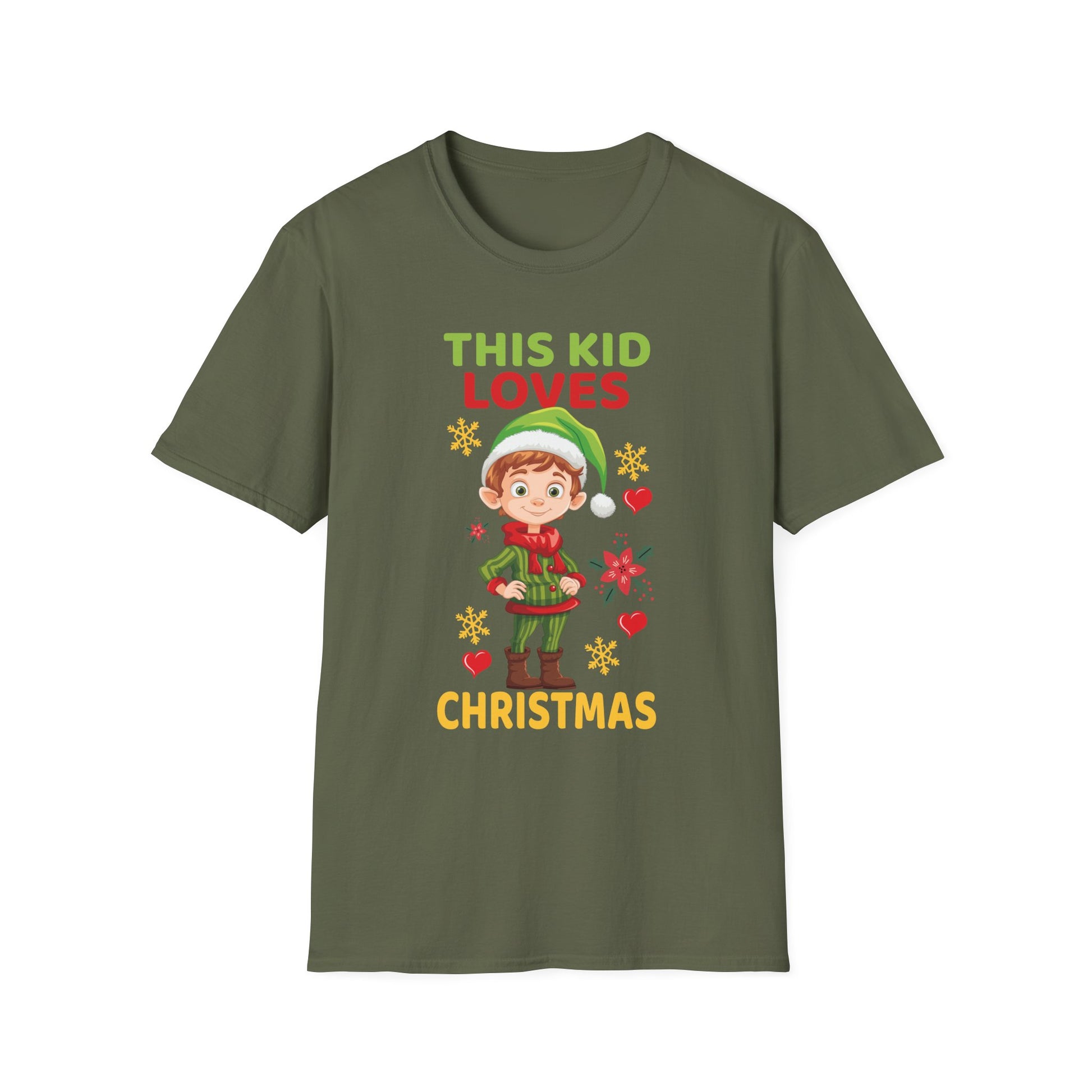 This Kid Loves Christmas Xmas Pajama Toddler Boys Girls Kids T-Shirt