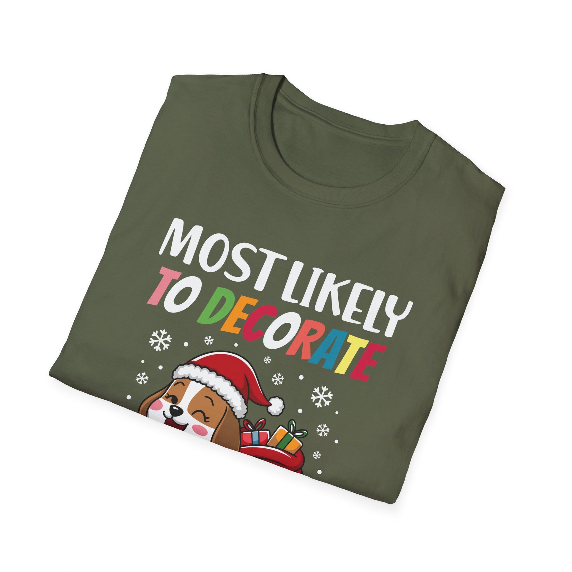 Most Likely To Decorate Her Dog Family Christmas Pajamas T-Shirt