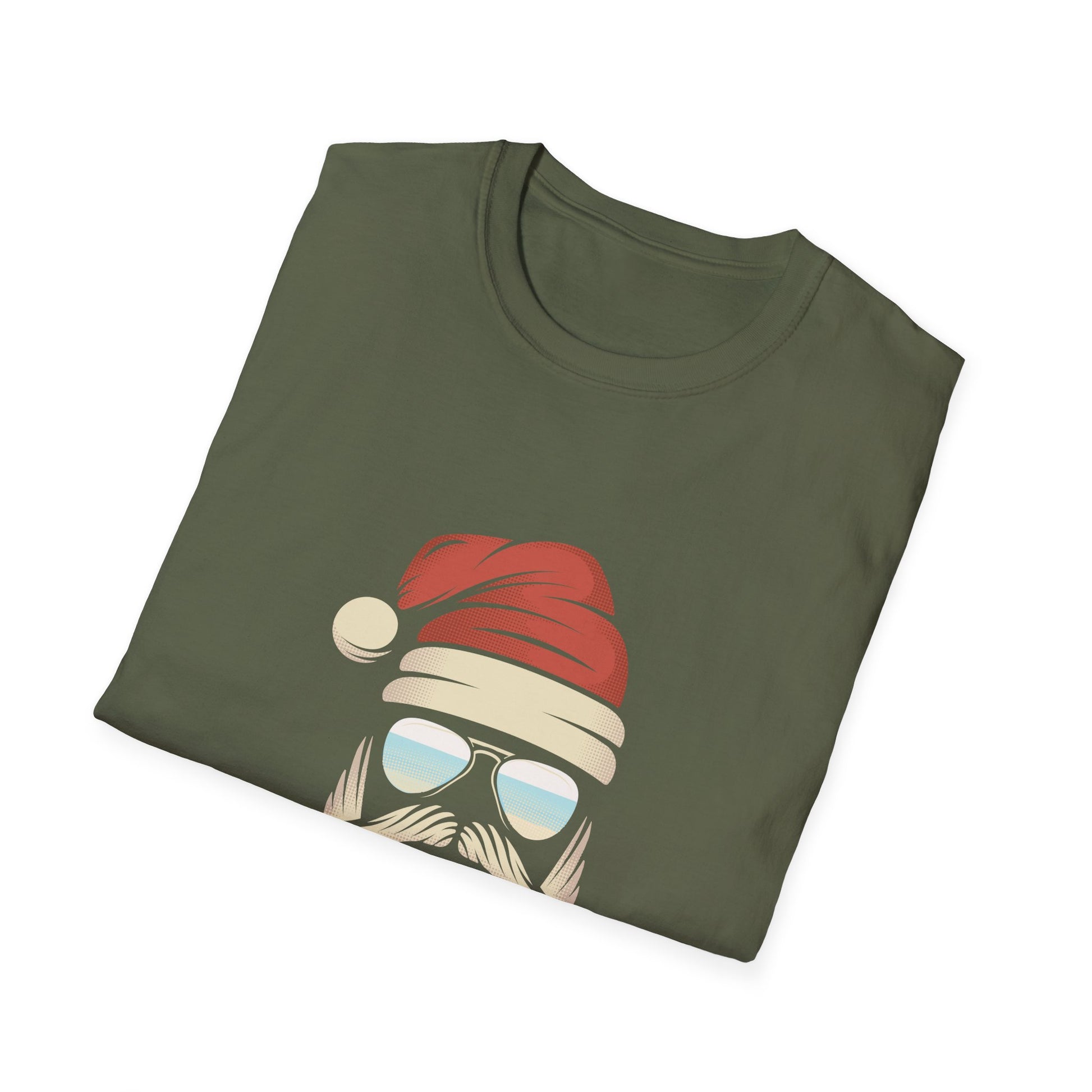 Santa Beard Graphic T-Shirt — Cool Hipster Santa Christmas Tee