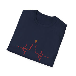 Christmas Heartbeat Xmas Christmas Tree Heartline Unisex T-Shirt