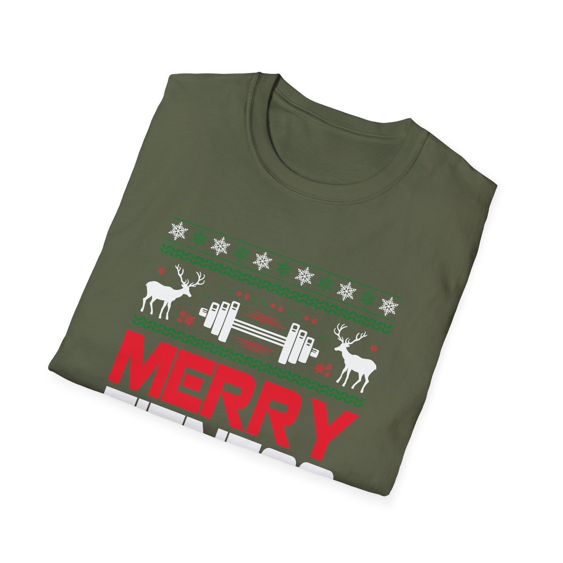 Christmas Gym Workout Ugly Christmas Merry Fitness Unisex T-Shirt