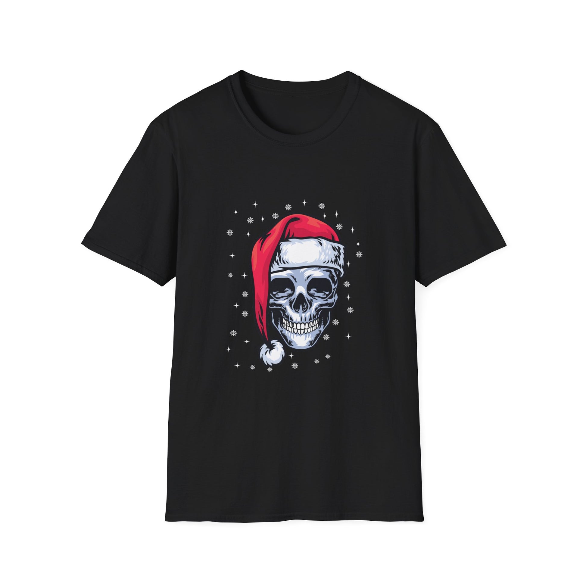 Christmas Skull T-Shirt — Santa Hat Skull Holiday Tee