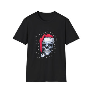 Christmas Skull T-Shirt — Santa Hat Skull Holiday Tee