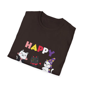 Halloween Thanksgiving Christmas Happy HalloThanksMas Cats Unisex T-Shirt