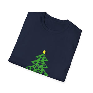 Christmas Paw Print T-Shirt — Pet Lover Holiday Tree Tee