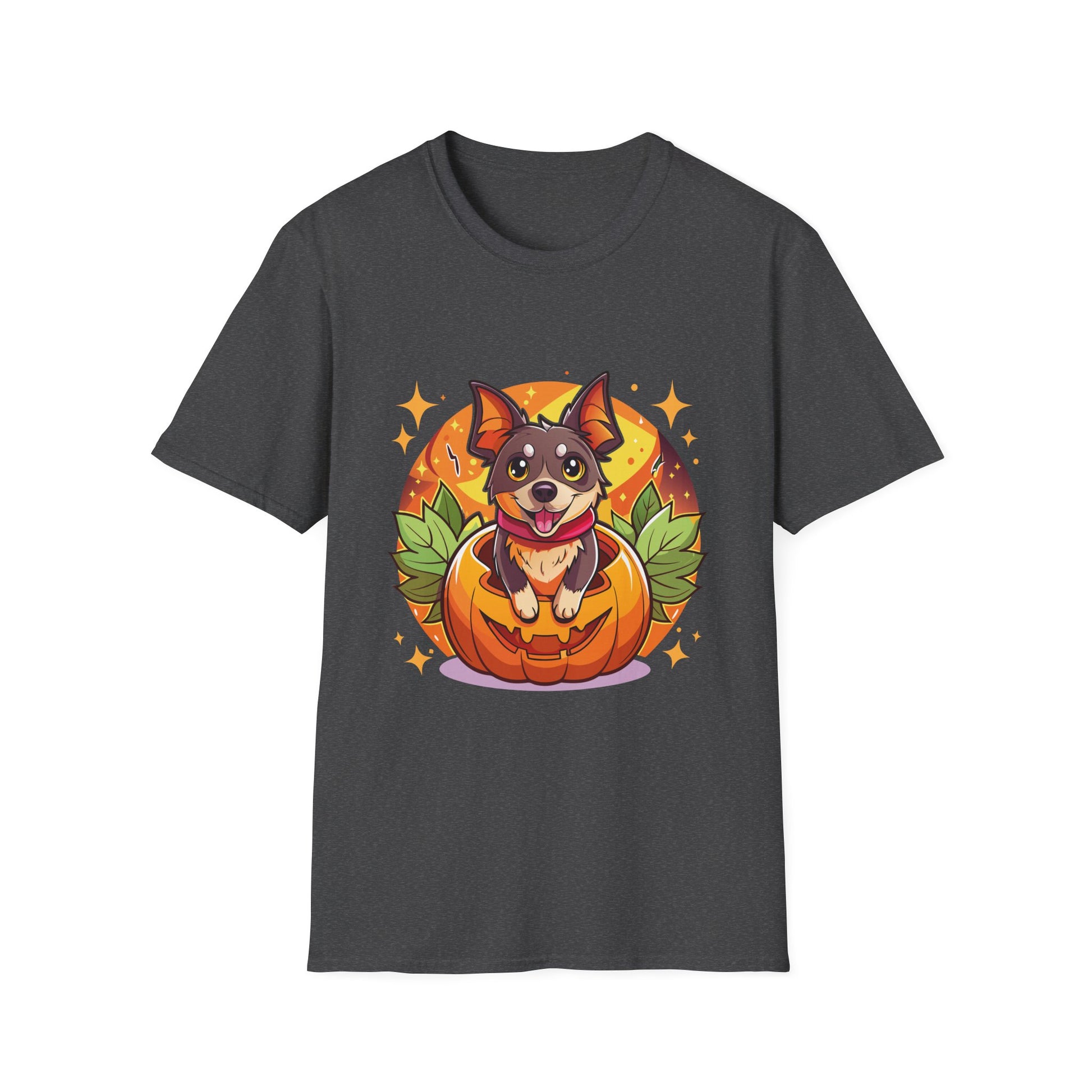 Cute Dog in Pumpkin T-Shirt - Unisex Halloween Tee  Unisex T-Shirt