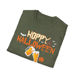 Hoppy Halloween T-Shirt — Beer Cheers Pumpkin Graphic Tee for Halloween Party
