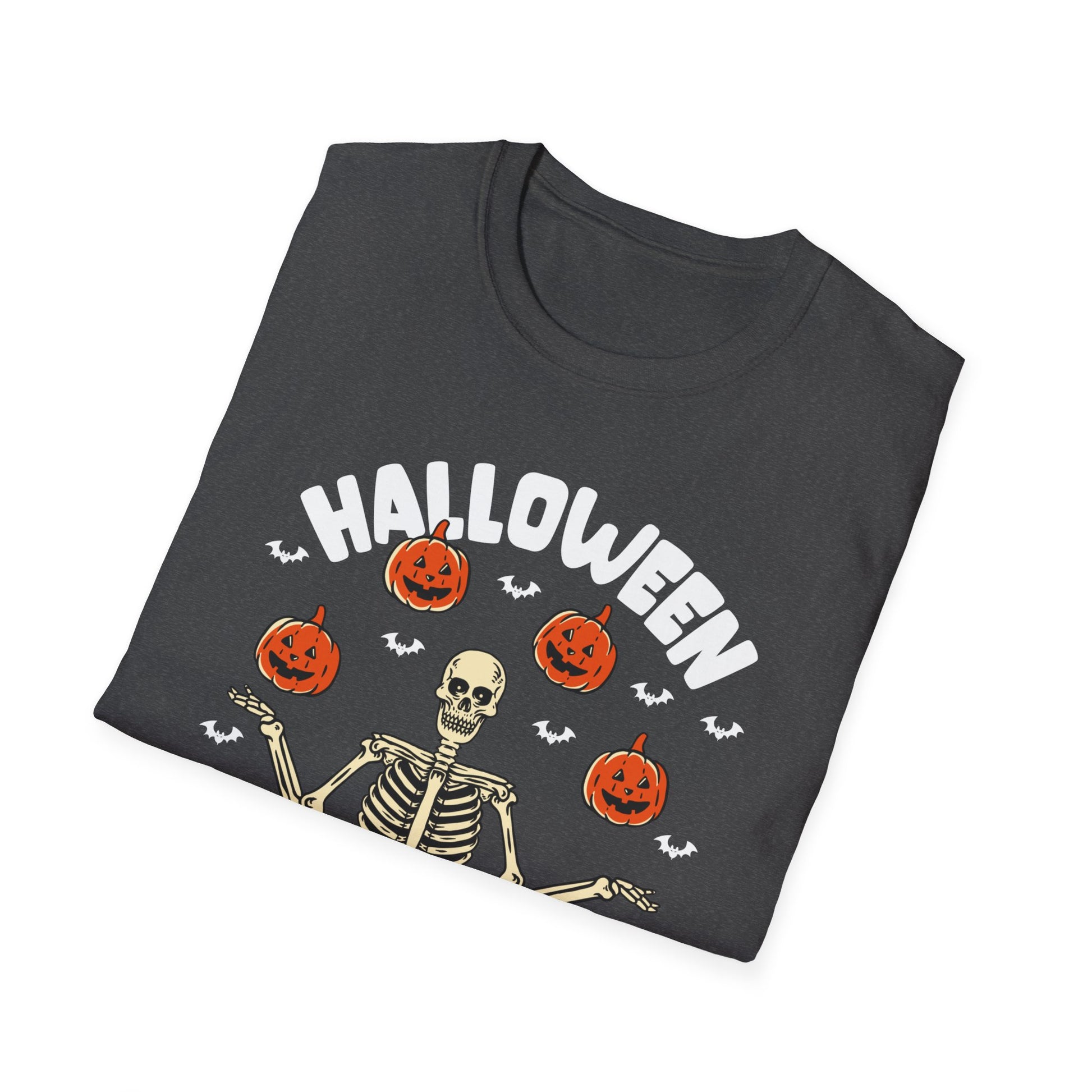 Halloween Gives Me Life T-Shirt — Skeleton & Pumpkins Halloween Shirt