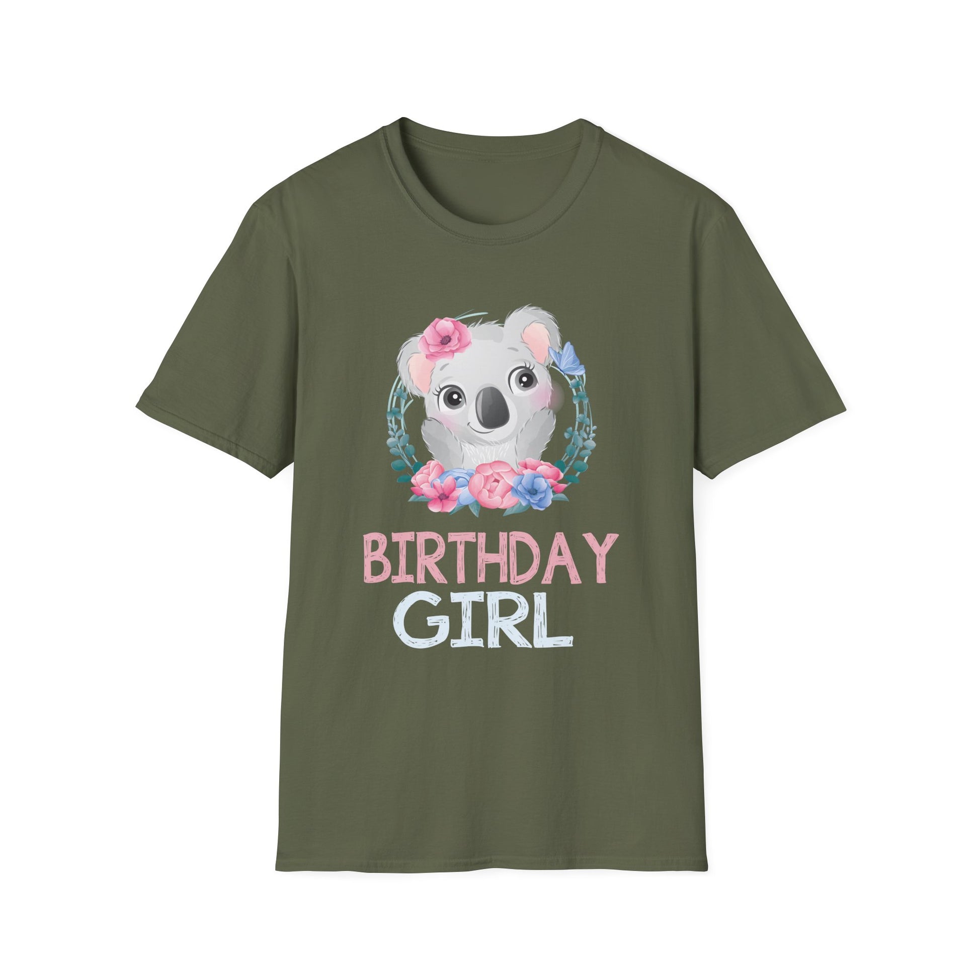 Birthday Girl Koala T-Shirt — Cute Floral Kids' Birthday Tee