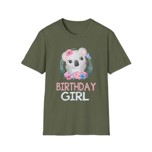 Birthday Girl Koala T-Shirt — Cute Floral Kids' Birthday Tee