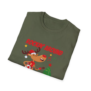 Retro Groovy Teacher Christmas Rockin_ Around The Classroom T-Shirt