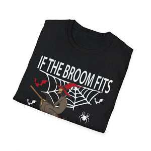 If The Broom Fits Ride It Halloween Outfit - Halloween Witch Tee Unisex Softstyle T-Shirt