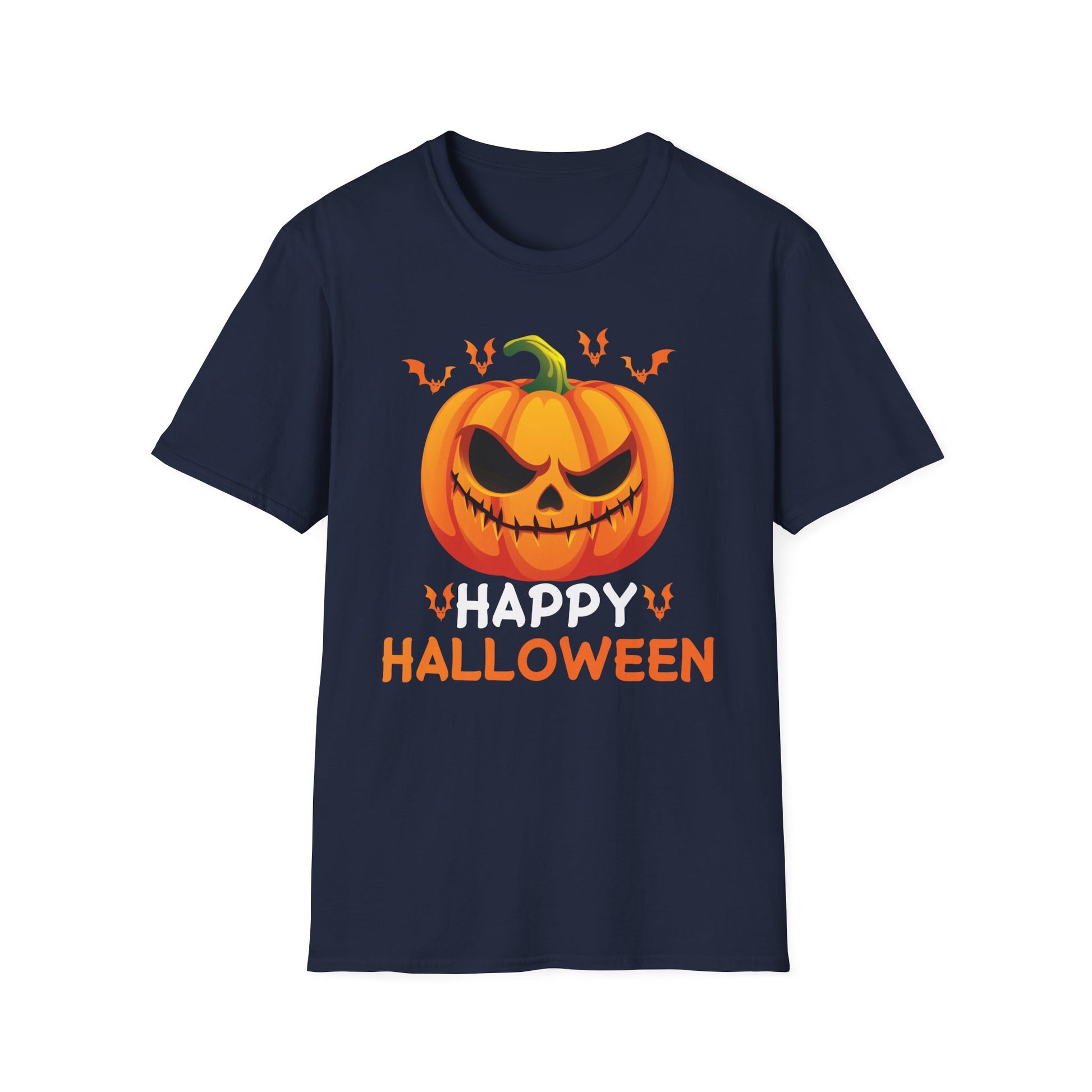 Halloween Pumpkin T-Shirt — Jack-O'-Lantern "Happy Halloween" Tee