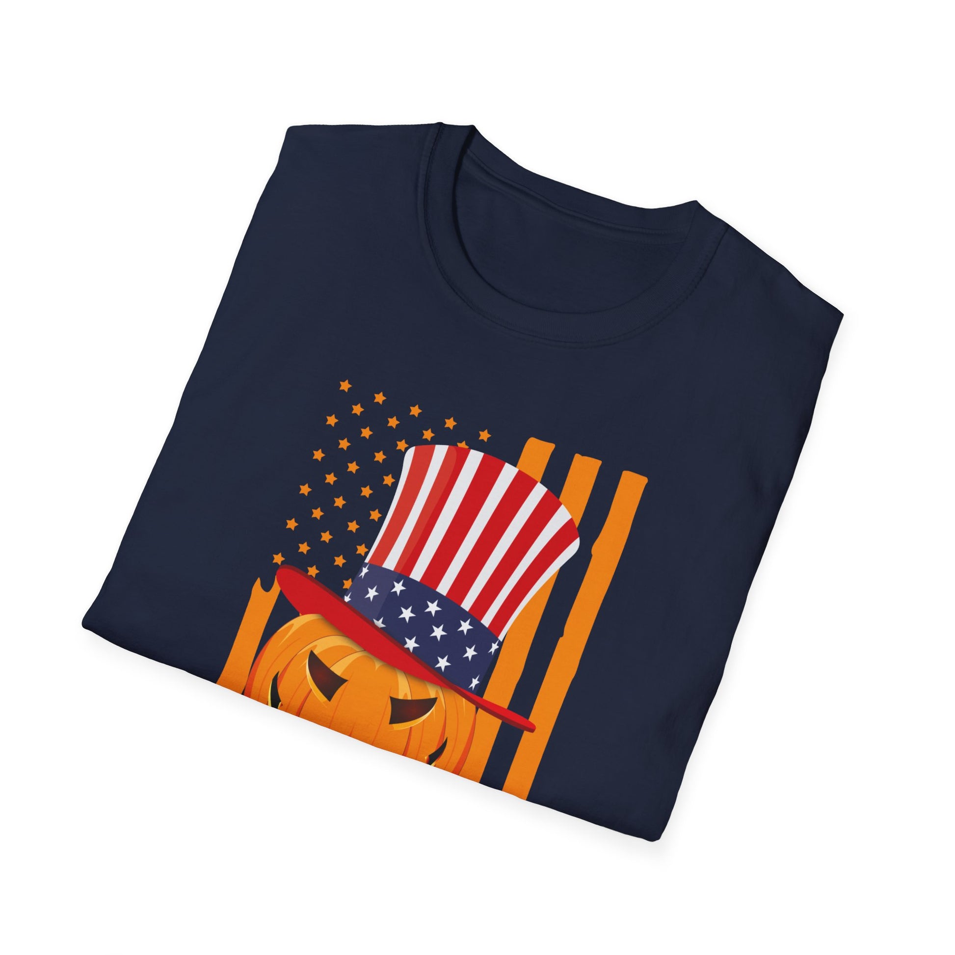 Patriotic Jack-O'-Lantern T-Shirt — American Flag Halloween Tee