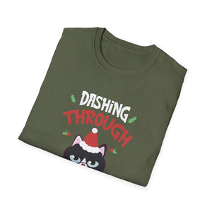 Christmas Cat Dashing Through The No Coffee Grumpy Christmas Unisex T-Shirt