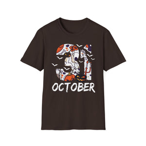 October Skull T-Shirt — Halloween October Graphic Tee