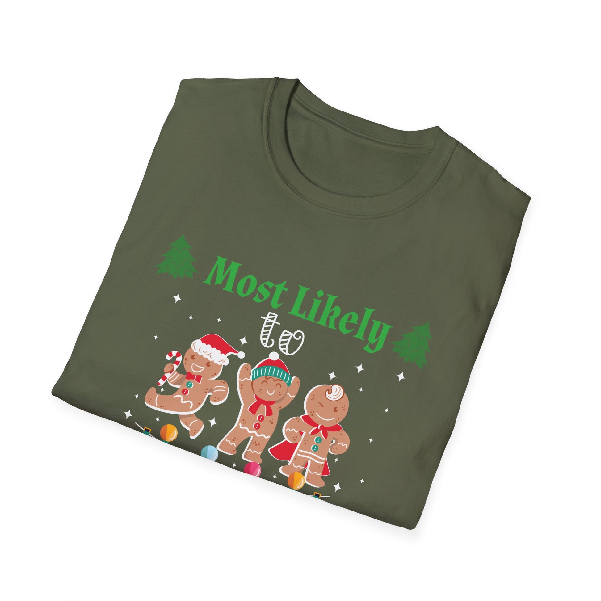 Most Likely To Bake Christmas Cookies Christmas Family Unisex Softstyle T-Shirt