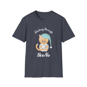Christmas Cat Dashing Through The No Coffee Grumpy Christmas Unisex T-Shirt