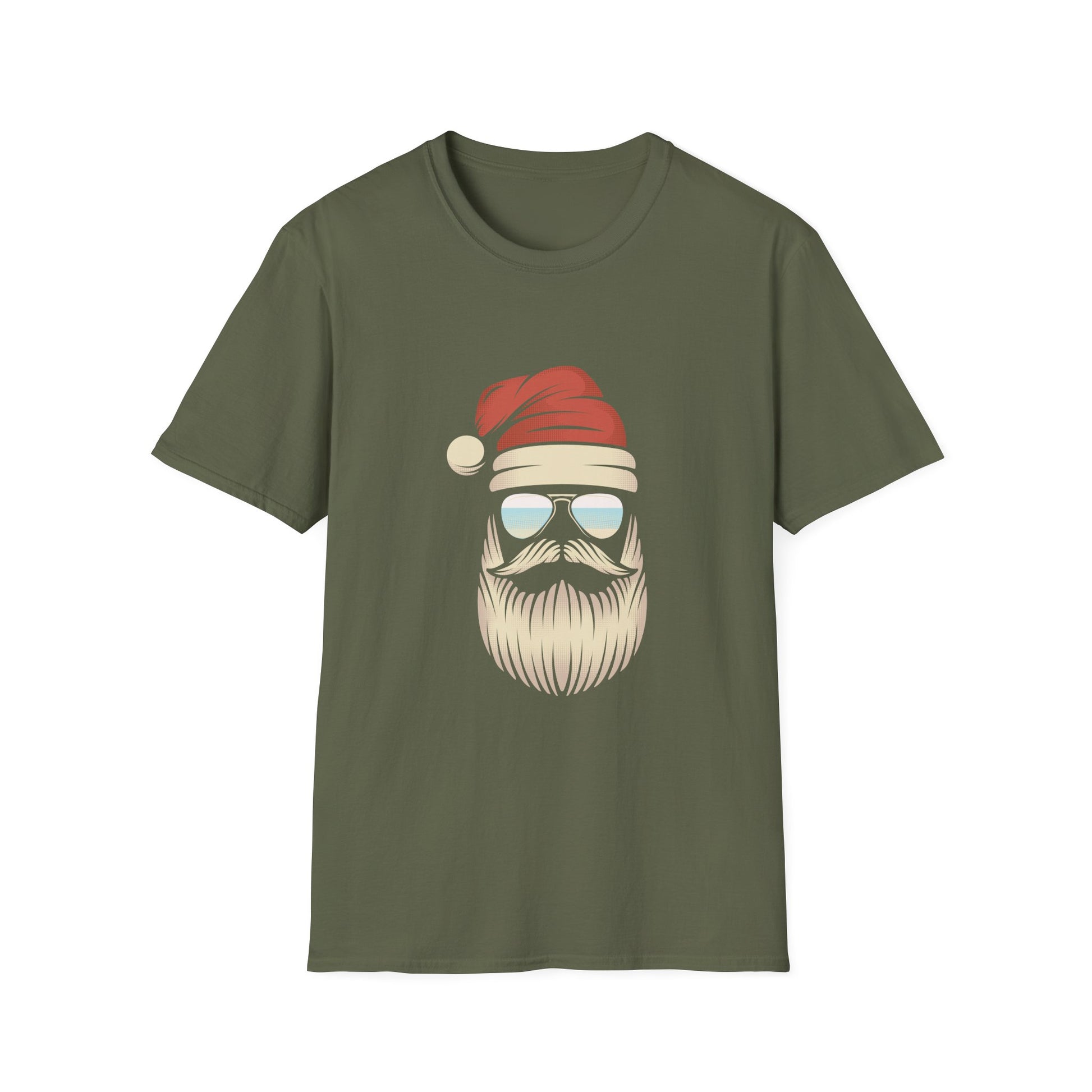 Santa Beard Graphic T-Shirt — Cool Hipster Santa Christmas Tee