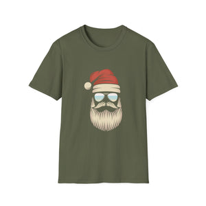 Santa Beard Graphic T-Shirt — Cool Hipster Santa Christmas Tee