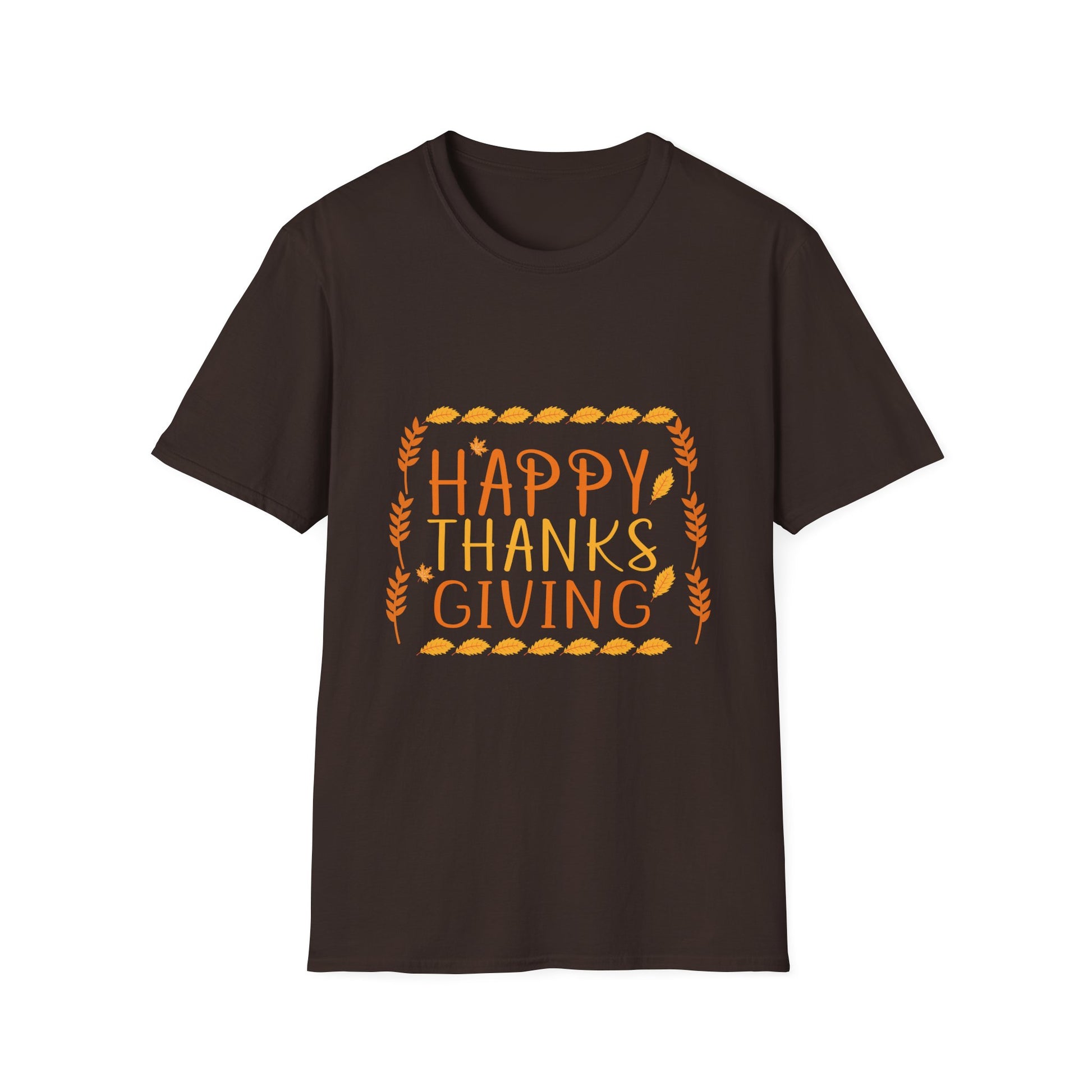 Thanksgiving T-Shirt — "Happy Thanksgiving" Autumn Wheat Holiday Tee